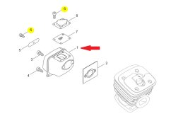 Výfuk Echo CS-550 / 600 / 620SX