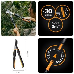 Fiskars 1082707 OneClick - dvoučepelové pákové nůžky na silné větve 