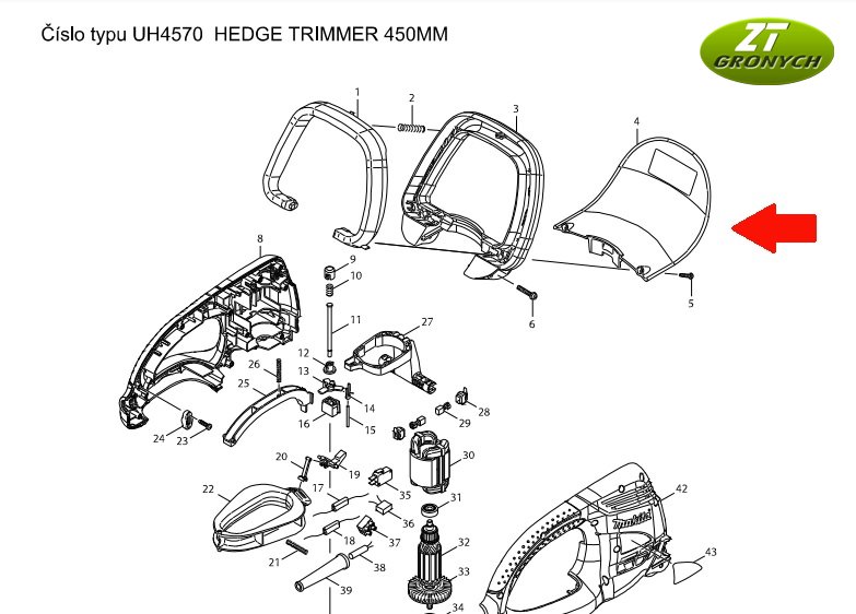 Kryt plotostřihu - HT-355 HT365 HT-6510 HT7510 UH4570 UH5570 UH5580 UH6570 UH6580 UH7580