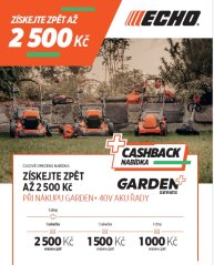 akce cashback Při nákupu GARDEN + 40V AKU řady