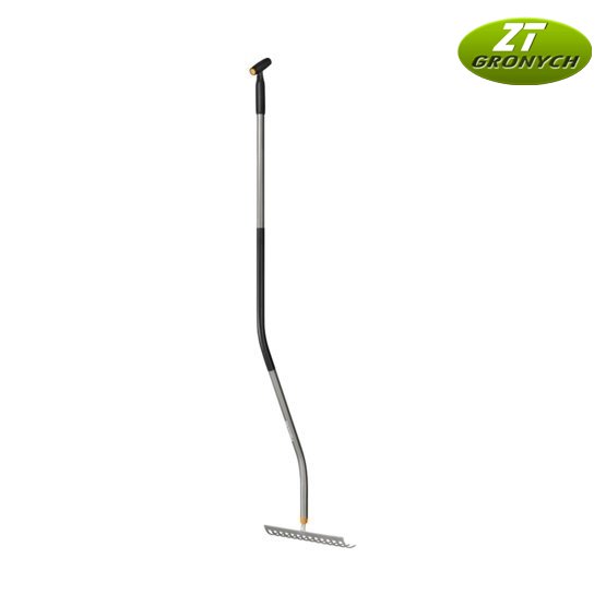 Fiskars 1077112 Ergonomic™ - hrábě na půdu se zahnutou násadou
