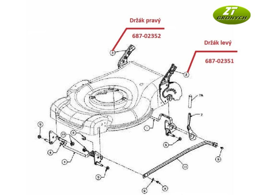 Držák madla sekačky YM 6021 SPK - P